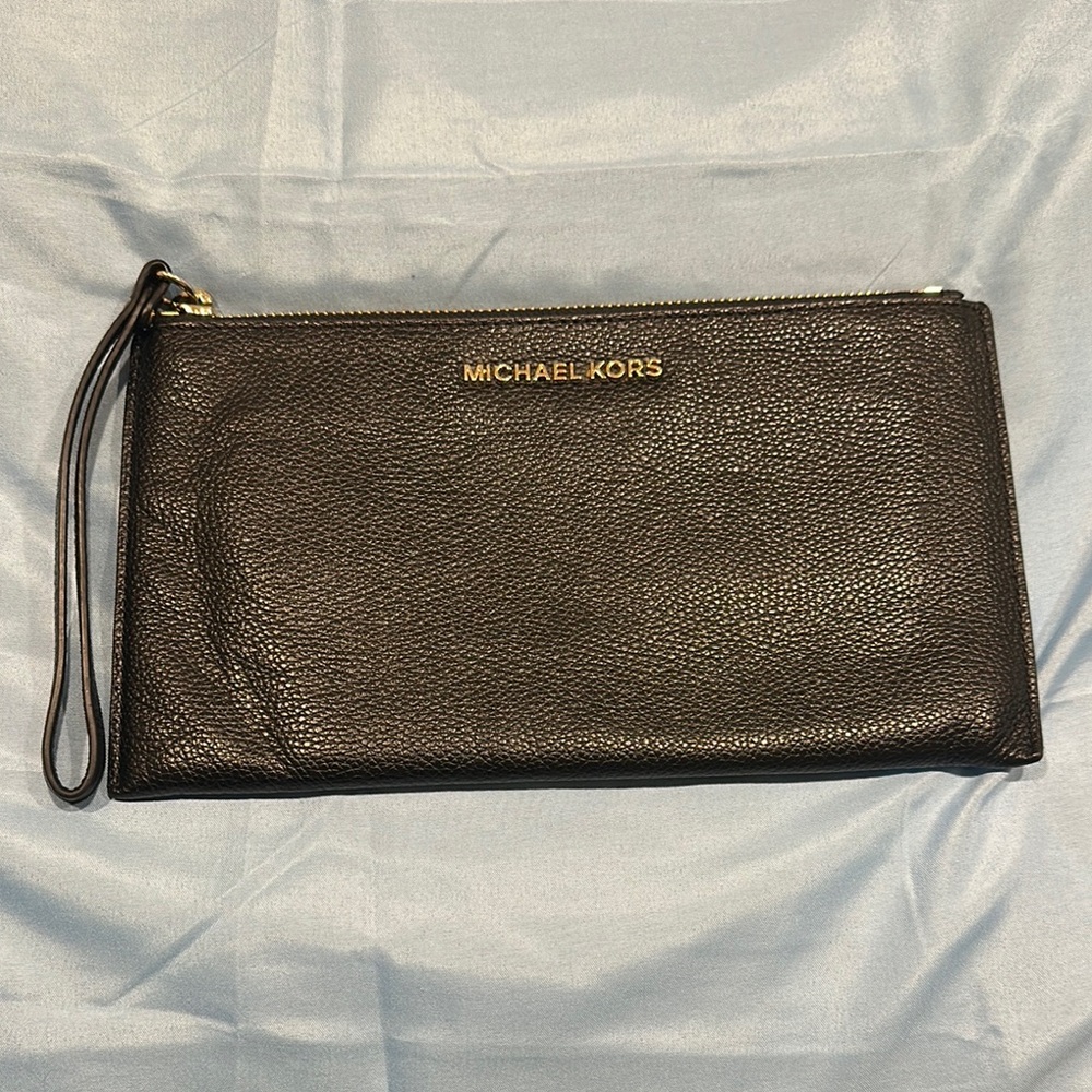 Michael Kors Black Jest Set Leather Wristlet